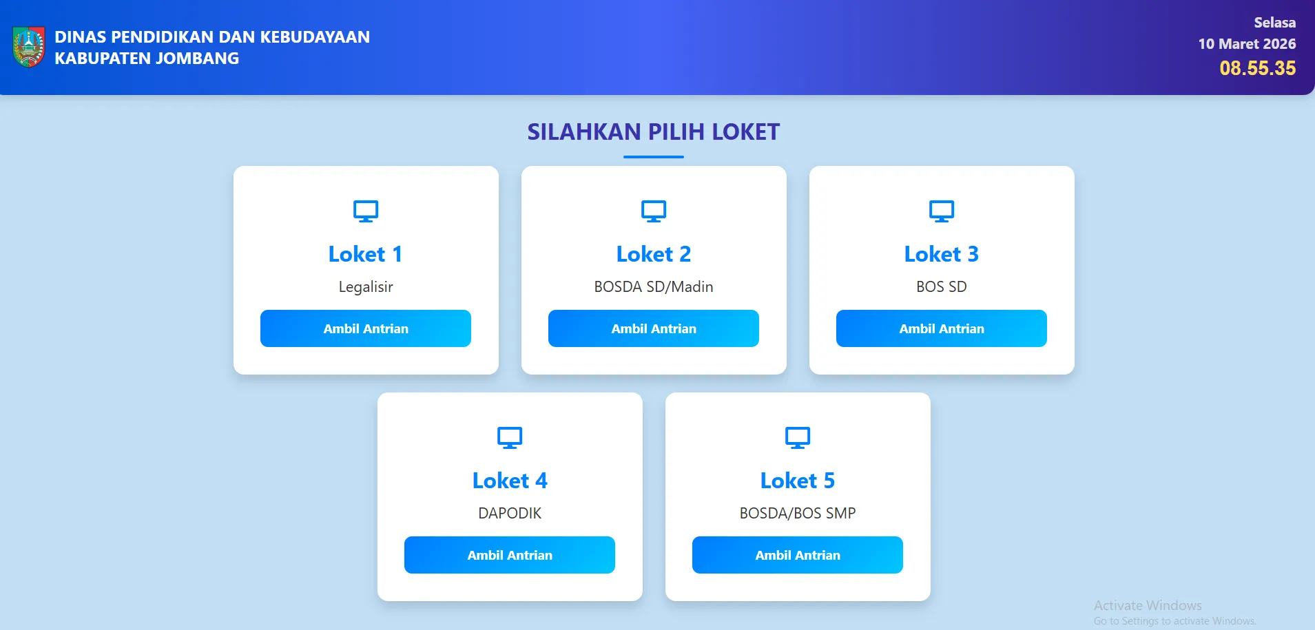 Kiosk Antrian Instansi